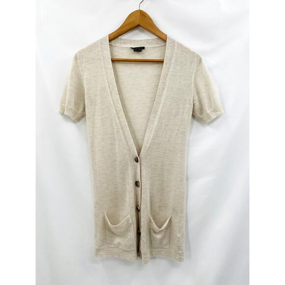 Theory P Gwyneth New Cashmere Short Sleeve Lightweight Sweater Cardigan - Picture 1 of 5